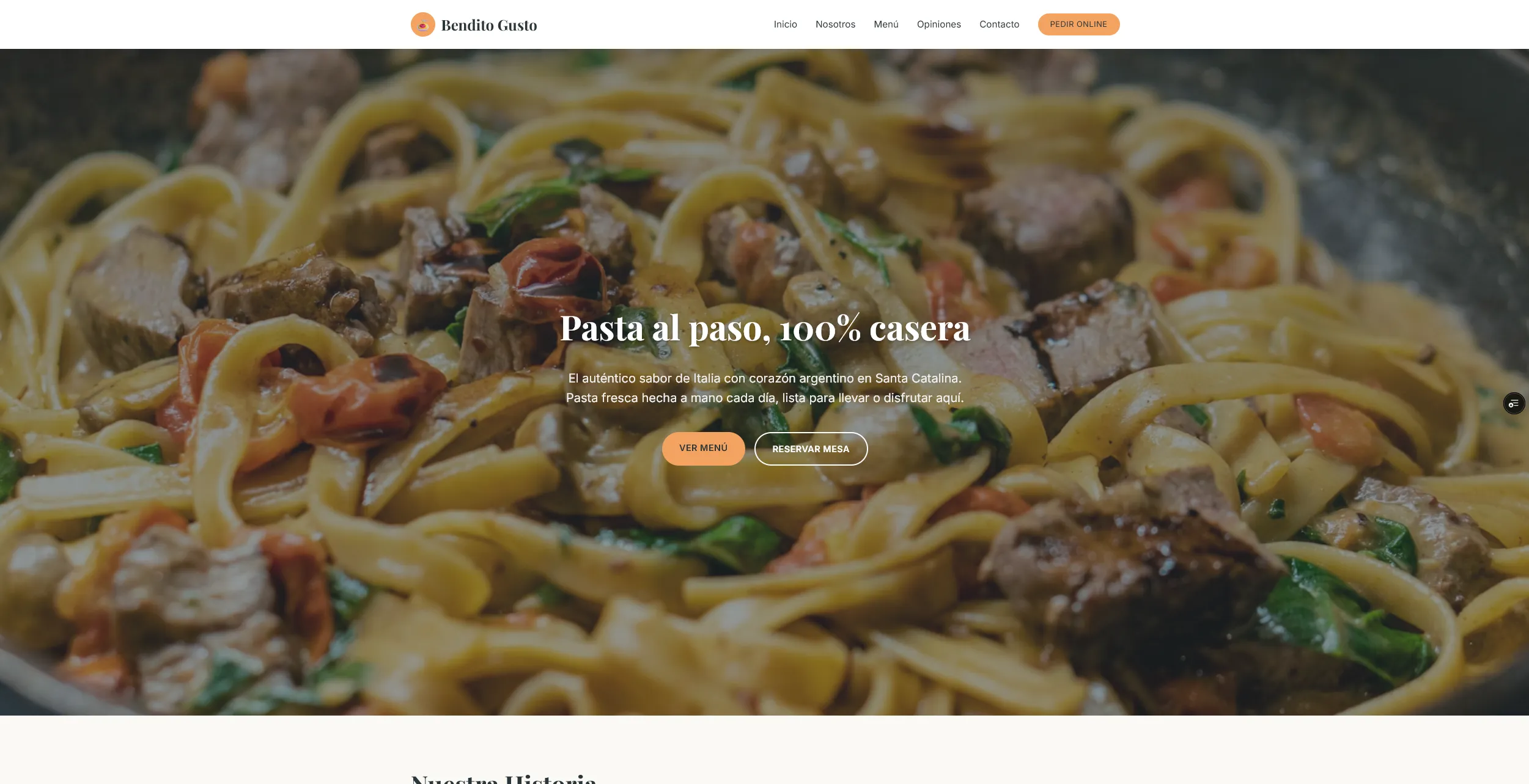 Bendito Gusto - Restaurant Webseite von Myfrendo